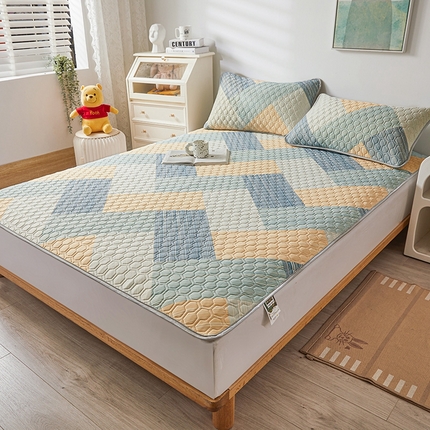 91家纺网 家纺一手货源 找家纺 （总）小萌虎 2024新款凉感冰丝印花床单款胶质凉席