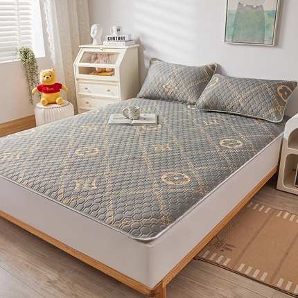 91家纺网 家纺一手货源 找家纺 （总）小萌虎 2024新款凉感冰丝印花床单款胶质凉席