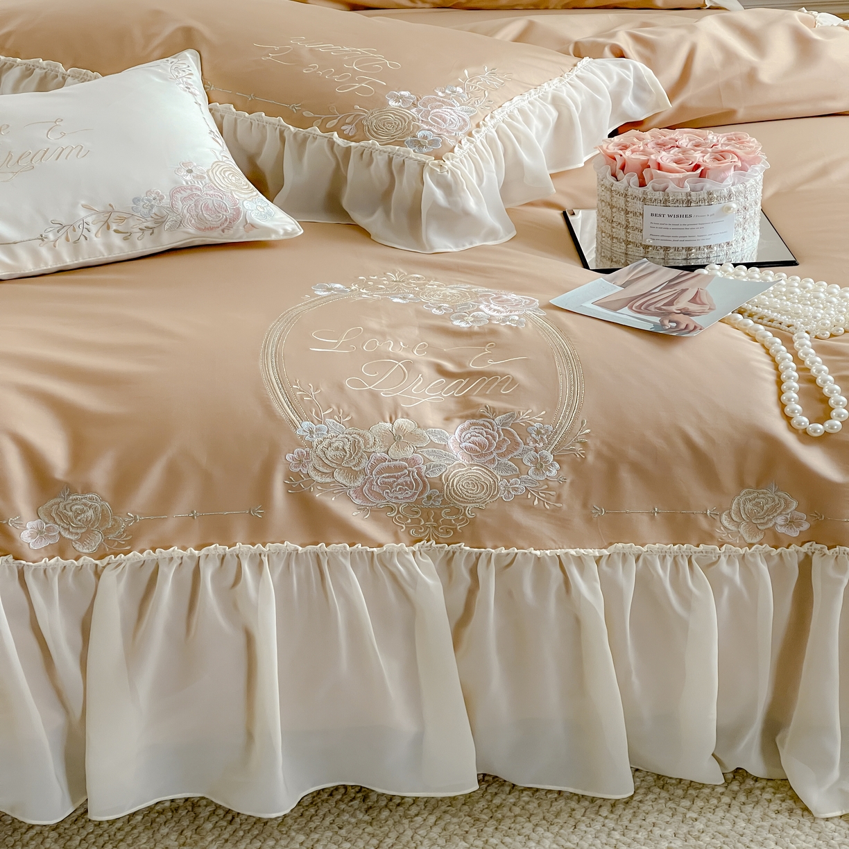 91家纺网 家纺一手货源 找家纺 2024新款100支全棉 温莎城堡系列四件套温莎城堡（图二） 美拉德棕