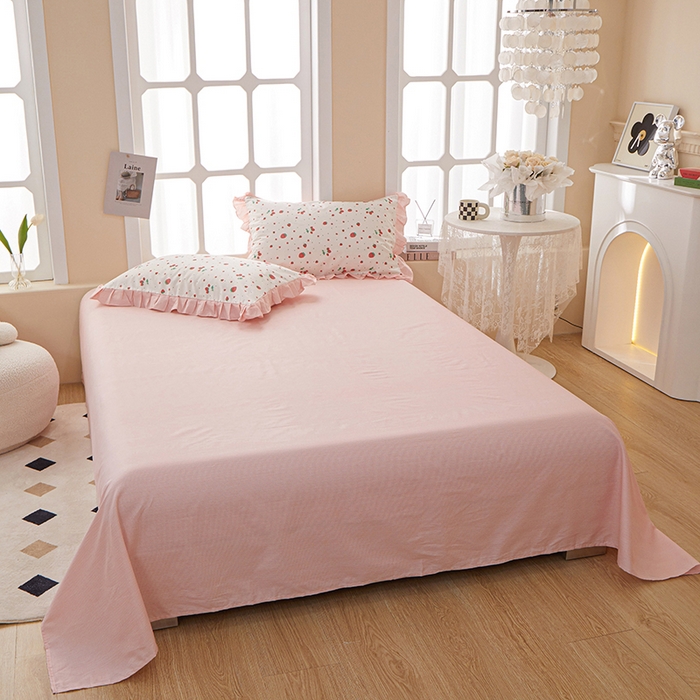 91家纺网 家纺一手货源 找家纺 一米阳光 2024新款2月全棉花边款四件套 洛莉