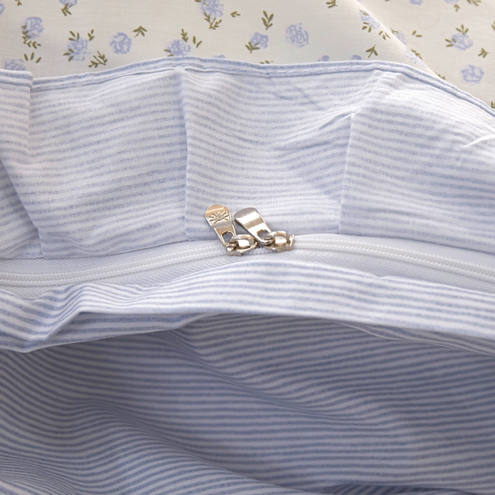 91家纺网 家纺一手货源 找家纺 一米阳光 2024新款2月全棉花边款四件套 云溪-蓝