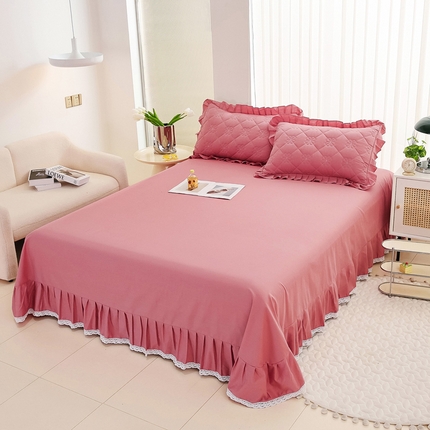 91家纺网 家纺一手货源 找家纺 （总）情煊家纺 2024新款全棉床单单品纯色床单斜纹花边床单系列-印花款