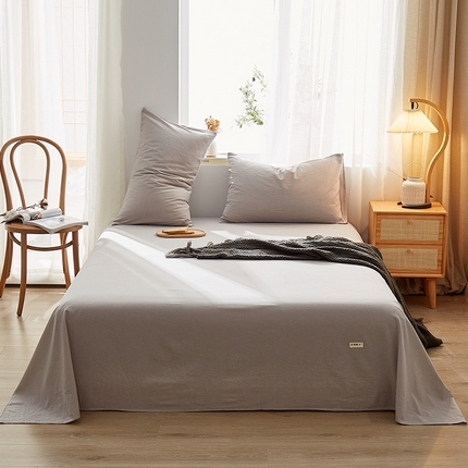 91家纺网 家纺一手货源 找家纺 暖阳 2025新款全棉水洗棉单床单 雅典大格绿