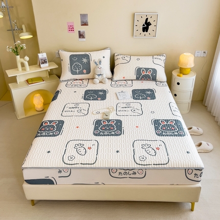 91家纺网 家纺一手货源 找家纺 希廷顿 2024新款乳胶凉席床笠款 萝卜兔