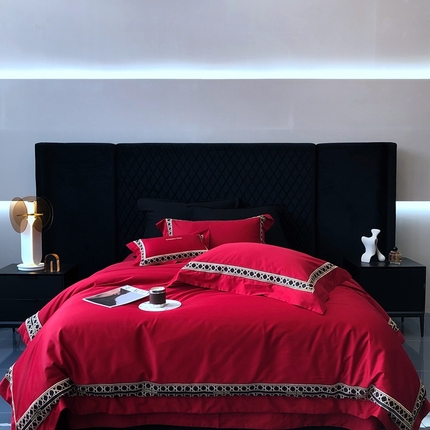 91家纺网 家纺一手货源 找家纺 （总）馨蕊2024新款100S高奢简约长绒棉四件套-棉罗曼史