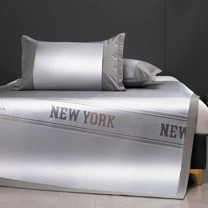 91家纺网 家纺一手货源 找家纺 （总）席之家 2025新款高精密三纬可水洗冰提花丝凉席