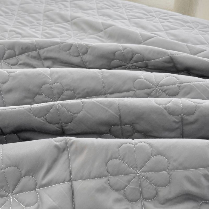 91家纺网 家纺一手货源 找家纺 情煊家纺 2024新款全棉亲肤夹棉纯色床笠 绅士灰