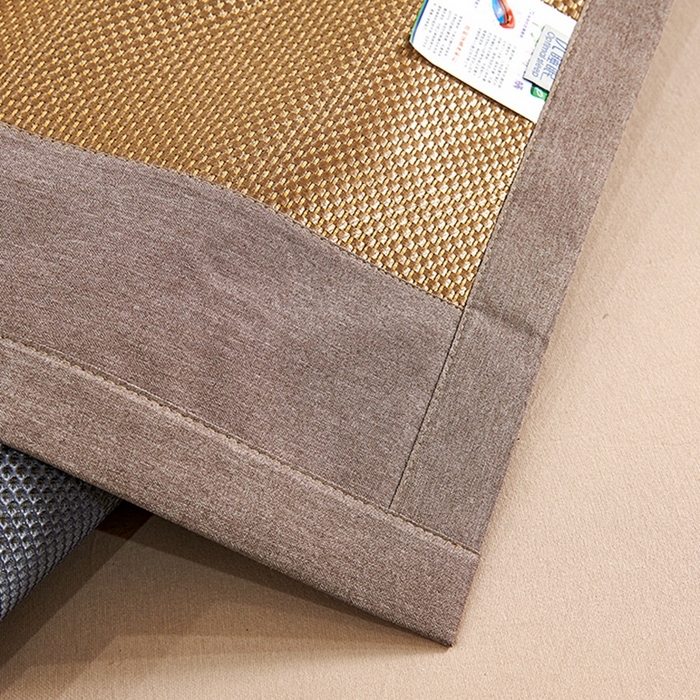 91家纺网 家纺一手货源 找家纺 青雅席业 2025年新款春夏3D复合冰藤养生席 四叶草-咖