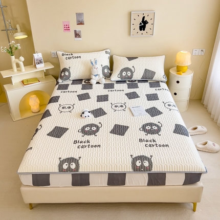 91家纺网 家纺一手货源 找家纺 希廷顿 2024新款乳胶凉席床笠款 小煤球