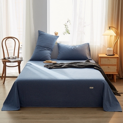 91家纺网 家纺一手货源 找家纺 暖阳 2025新款全棉水洗棉单床单 雅典大格绿