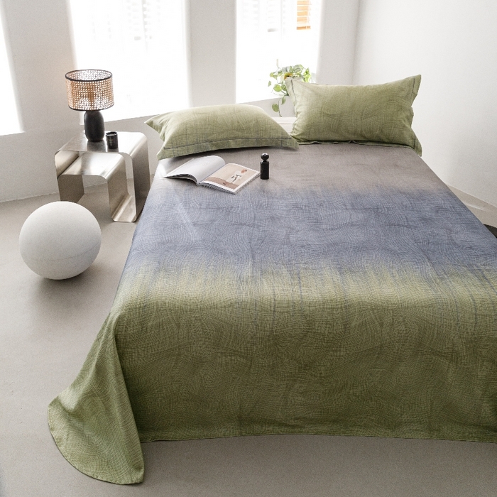 91家纺网 家纺一手货源 找家纺 舒慕家纺 2025新款天丝竹纤维竹语天丝凉席数码印花软凉席床单床笠 秘境