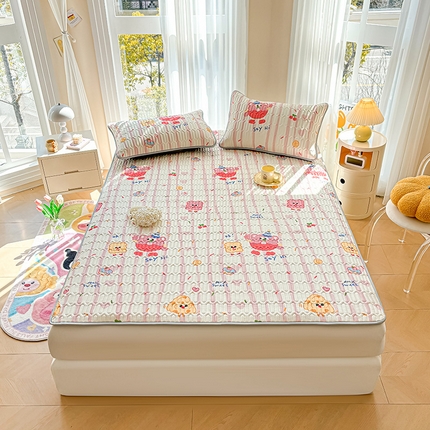 91家纺网 家纺一手货源 找家纺 （总）柔品 2025新款0.45乳胶凉席夏被四件套（床单款）