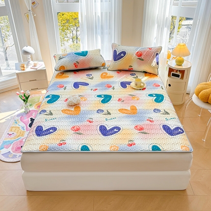 91家纺网 家纺一手货源 找家纺 （总）柔品 2025新款0.45乳胶凉席夏被四件套（床单款）