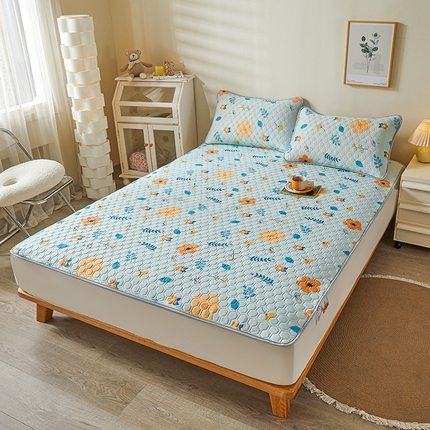 91家纺网 家纺一手货源 找家纺 （总）小萌虎 2024新款凉感冰丝印花床单款胶质凉席