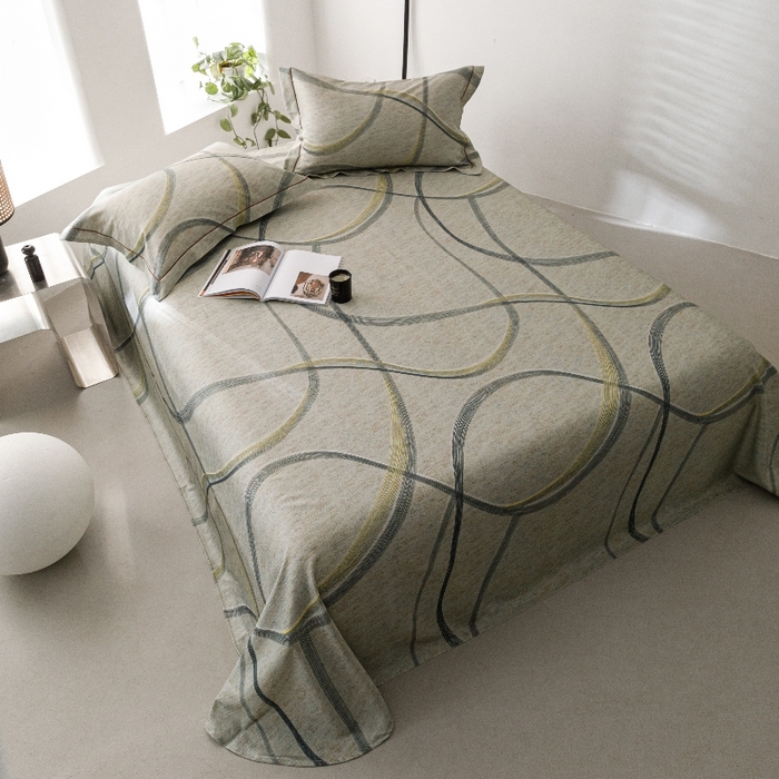 91家纺网 家纺一手货源 找家纺 舒慕家纺 2025新款天丝竹纤维竹语天丝凉席数码印花软凉席床单床笠 律动