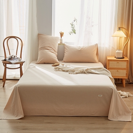 91家纺网 家纺一手货源 找家纺 暖阳 2025新款全棉水洗棉单床单 雅典大格绿