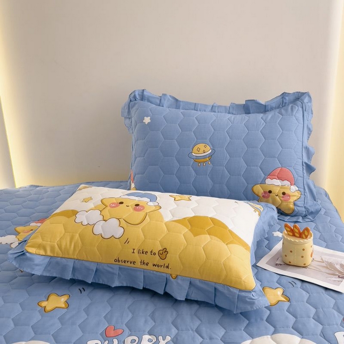 91家纺网 家纺一手货源 找家纺 情煊家纺 2024新款全棉亲肤夹棉印花床裙 3甜星