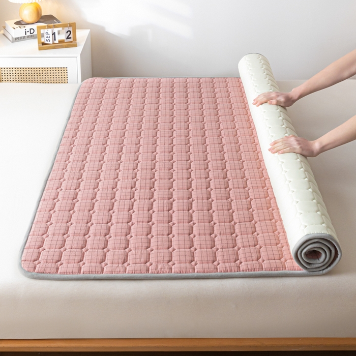 91家纺网 家纺一手货源 找家纺 鑫钰 2024水洗棉床护垫-简格 简格-豆沙格