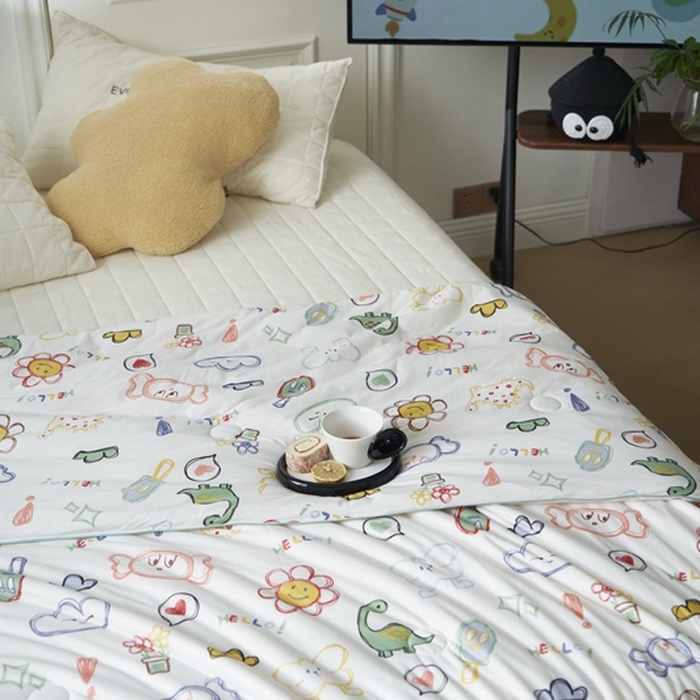 91家纺网 家纺一手货源 找家纺 米菲 A类生态锦棉牛奶针织棉大豆夏被（四季款） 糖果世界