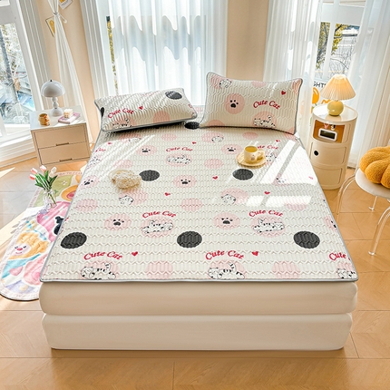 91家纺网 家纺一手货源 找家纺 （总）柔品 2025新款0.45乳胶凉席夏被四件套（床单款）