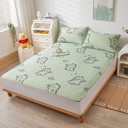 91家纺网 家纺一手货源 找家纺 （总）小萌虎 2024新款凉感冰丝印花床单款胶质凉席