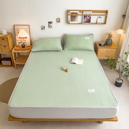 91家纺网 家纺一手货源 找家纺 （总）丝羽坊 2025新款PE凉感450克A类华夫格冰豆豆软凉席-床笠款