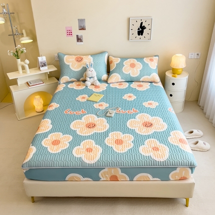 91家纺网 家纺一手货源 找家纺 希廷顿 2024新款乳胶凉席床笠款 向阳花