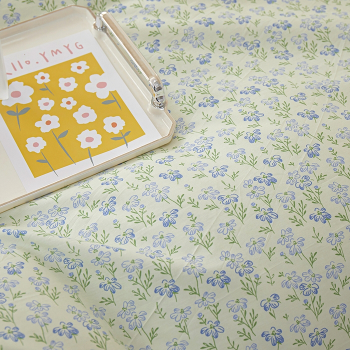 91家纺网 家纺一手货源 找家纺 一米阳光 2024新款2月全棉花边款四件套 花开浅夏