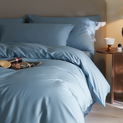 91家纺网 家纺一手货源 找家纺 初拾 2024新款天丝棉纯色四件套-莫兰迪 莫兰迪-深海蓝