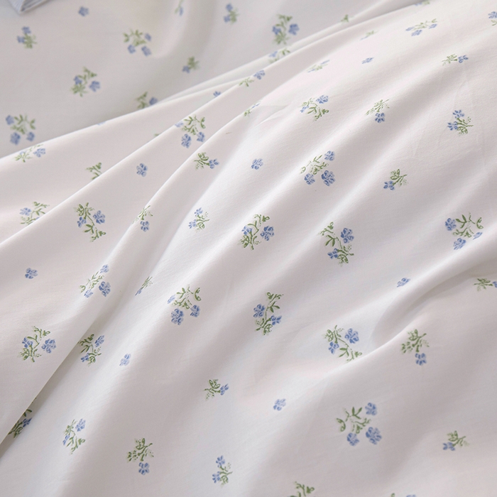 91家纺网 家纺一手货源 找家纺 一米阳光 2024新款2月全棉花边款四件套 清然