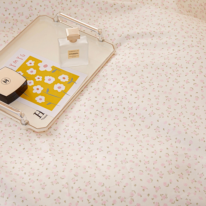 91家纺网 家纺一手货源 找家纺 一米阳光 2024新款2月全棉花边款四件套 云溪-粉