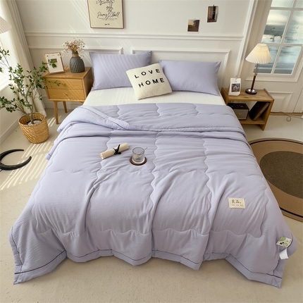 91家纺网 家纺一手货源 找家纺 （总）丝幔家纺 2025新款A类泡泡纱镶边款夏被