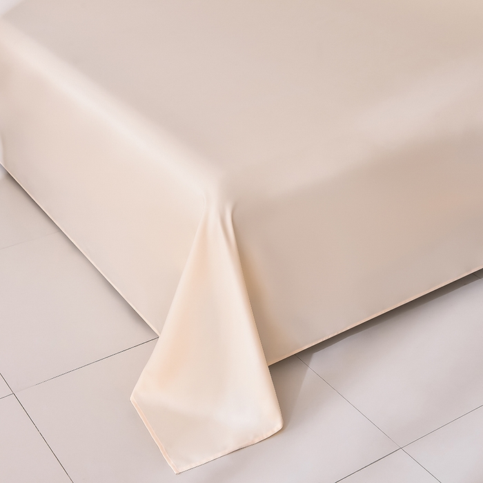 91家纺网 家纺一手货源 找家纺 简爱家纺 2025新款水洗真丝四件套 雅致灰+暖杏色