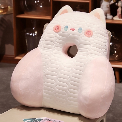 91家纺网 家纺一手货源 找家纺 （总）仟亿莱2024新款抱抱猫中孔加高乳胶腰靠