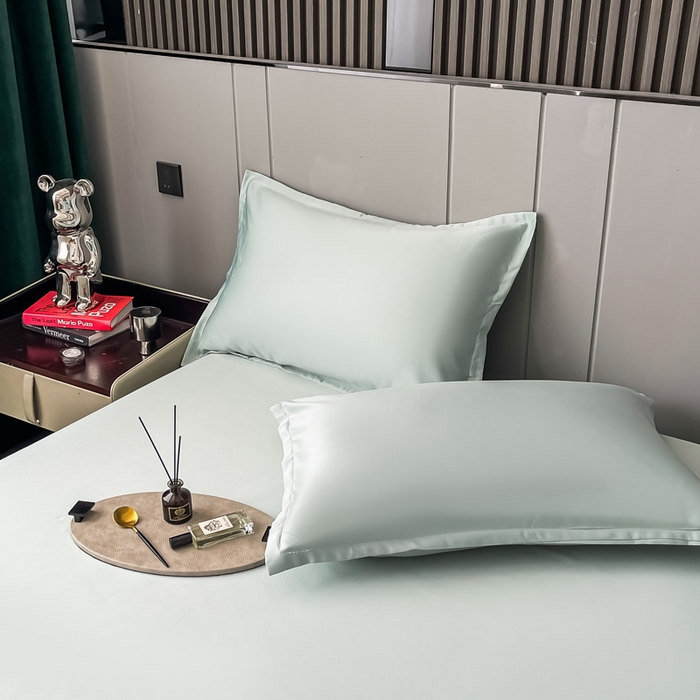 91家纺网 家纺一手货源 找家纺 宅家居 2024新款贡缎水洗真丝单品床笠三件套 梵星蓝