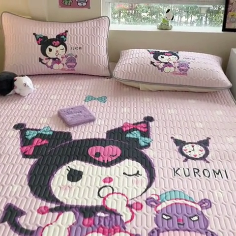 91家纺网 家纺一手货源 找家纺 金爱家 2024新款乳胶凉席-库洛米系列 朗读库洛米