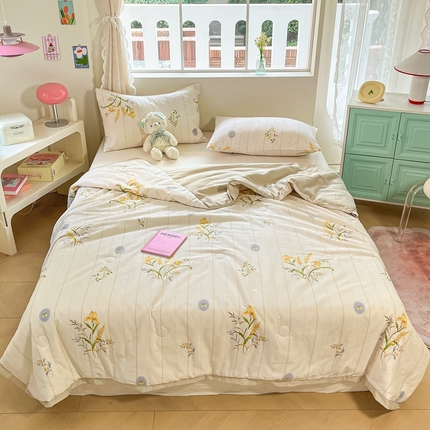 91家纺网 家纺一手货源 找家纺 （总）八方汇 2024新款A类全棉印花小清新夏被