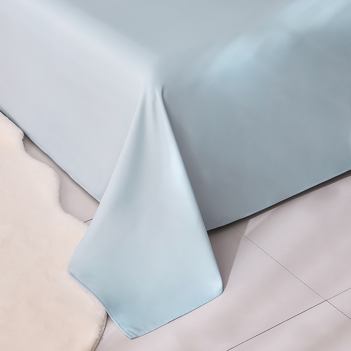 91家纺网 家纺一手货源 找家纺 简爱家纺 2025新款水洗真丝四件套 风铃蓝