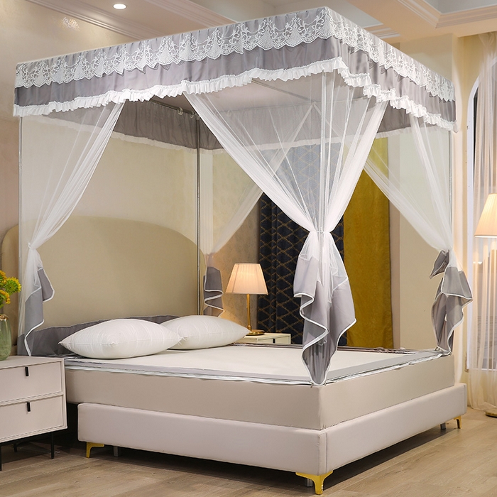 91家纺网 家纺一手货源 找家纺 初心2025新款坐床遮光蚊帐系列 星辰灰