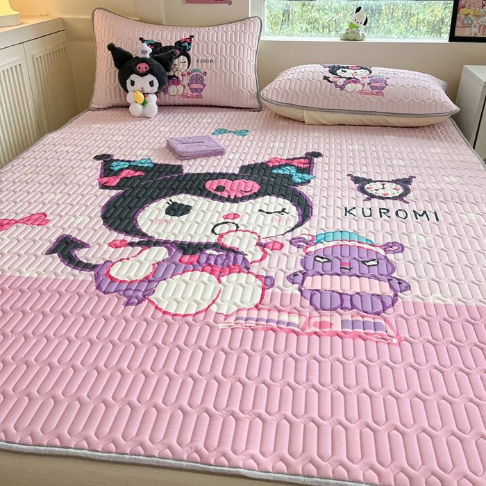 91家纺网 家纺一手货源 找家纺 金爱家 2024新款乳胶凉席-库洛米系列 朗读库洛米