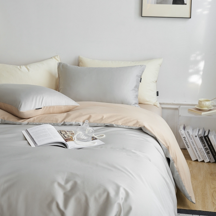 91家纺网 家纺一手货源 找家纺 （总）安莱生活 2024新款100s长绒棉贡缎双拼四件套