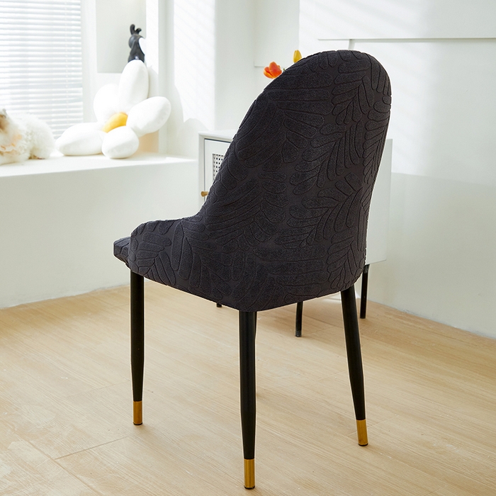 91家纺网 家纺一手货源 找家纺 共鸣沙发套 2024新款臻品提花系列椅套（扶手款弧形椅套） 织叶-碳灰