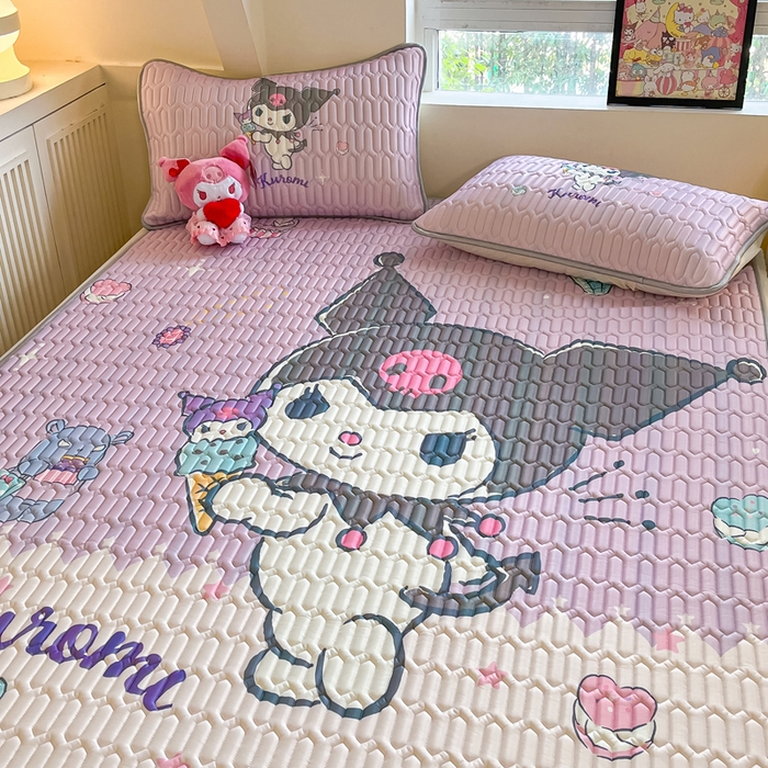 91家纺网 家纺一手货源 找家纺 金爱家 2024新款乳胶凉席-库洛米系列 冰淇淋库洛米凉席