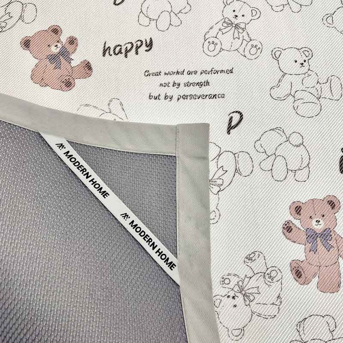 91家纺网 家纺一手货源 找家纺 全季家居 2024新款5A抗菌小清新数码印花冰藤席 快乐小熊（床席款）