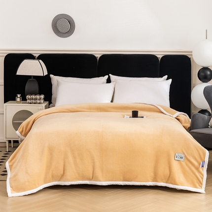 91家纺网 家纺一手货源 找家纺 凤凰林毛毯 2024新款加厚亲肤牛奶绒毛毯 柠檬黄