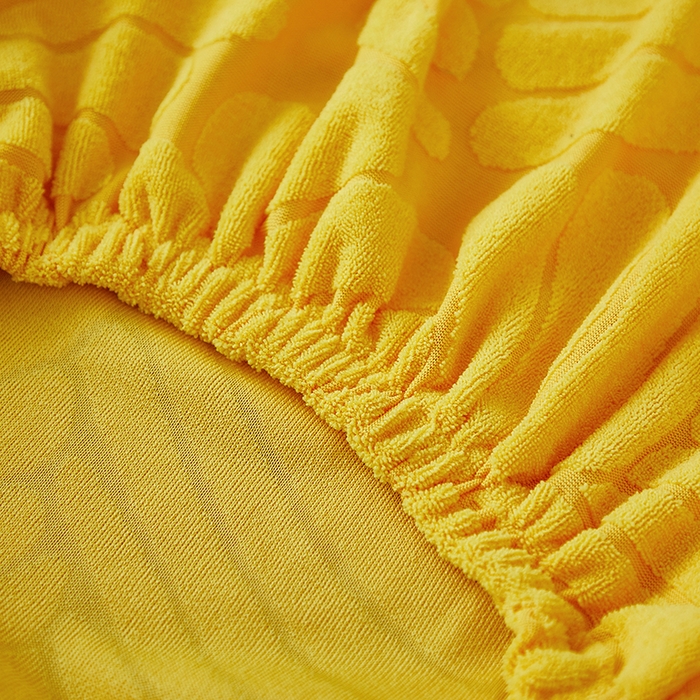 91家纺网 家纺一手货源 找家纺 共鸣沙发套 2024新款臻品提花系列椅套（扶手款弧形椅套） 织叶-柠黄