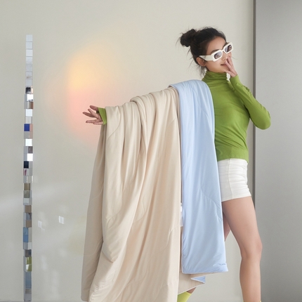 91家纺网 家纺一手货源 找家纺 （总）头等舱 2025新款3.0版凉感A类锦氨（160克）20大豆抗菌夏被（配礼盒）