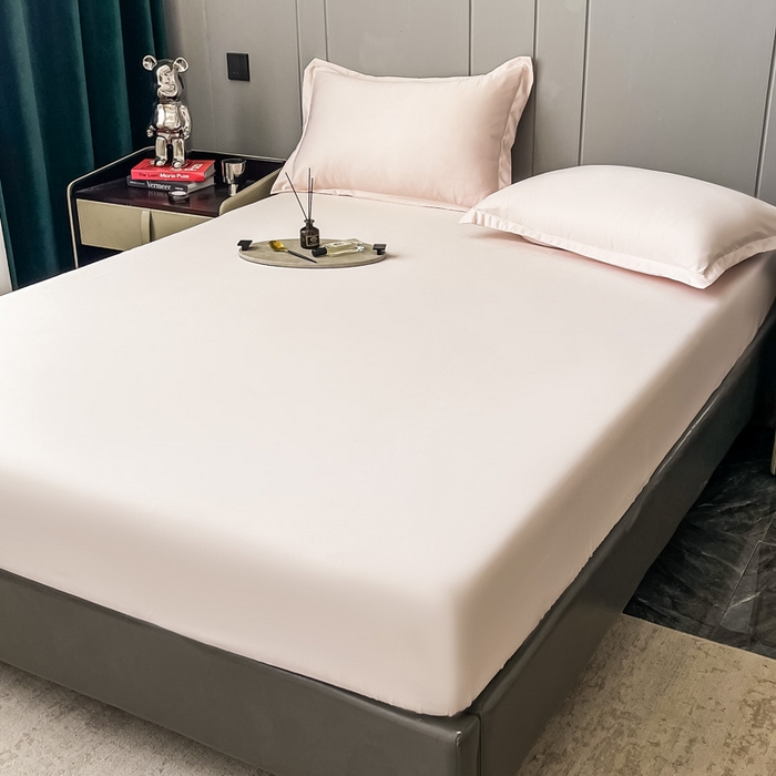 91家纺网 家纺一手货源 找家纺 宅家居 2024新款贡缎水洗真丝单品床笠三件套 粉玉