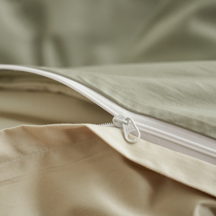 91家纺网 家纺一手货源 找家纺 安莱生活 2024新款100s长绒棉贡缎双拼四件套 木果-棕灰