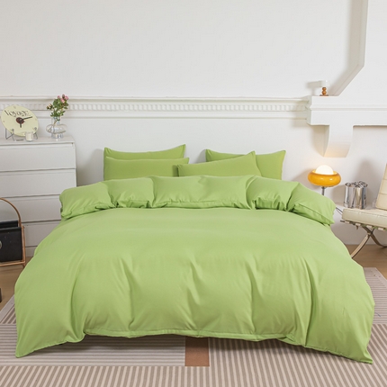 91家纺网 家纺一手货源 找家纺 （总）莎臣豹 2025新款水洗棉磨毛纯色双拼简约风撞色四件套